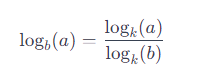 regla del cambio de base en logaritmos